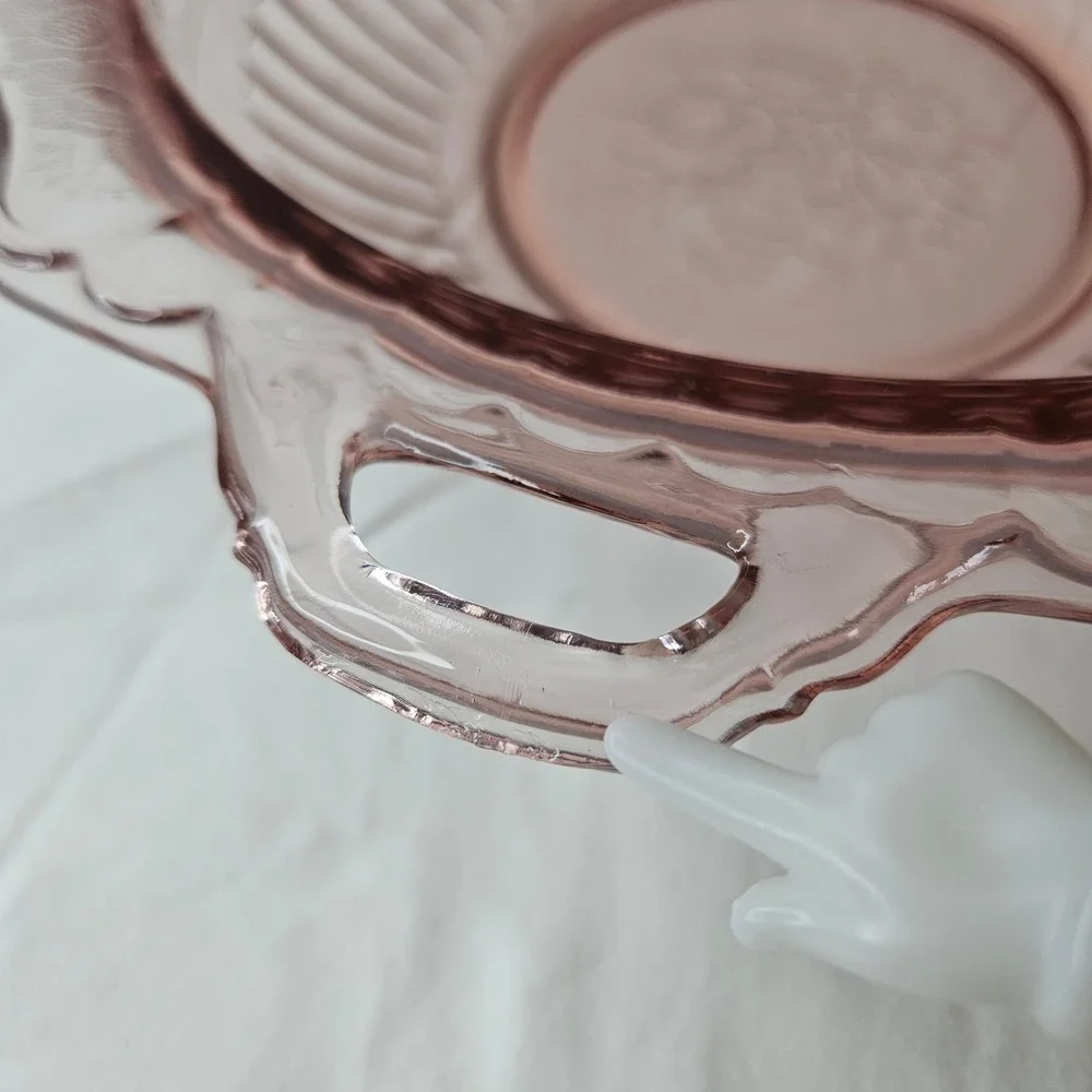 Federal Glass Rose Mayfair Pattern Pink Depression Glass Serving Bowls Set of 2‎